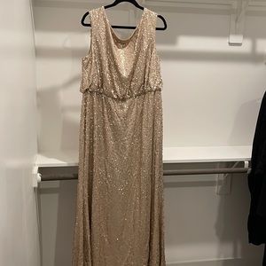 David’s bridal gold bridesmaid dress